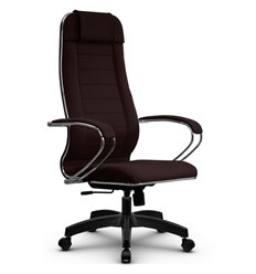 Кресло для руководителя Метта B 1m 32P/K127 (Комплект 29) Pilot темно-коричневый, ткань Bahama, крестовина пластик фото 1