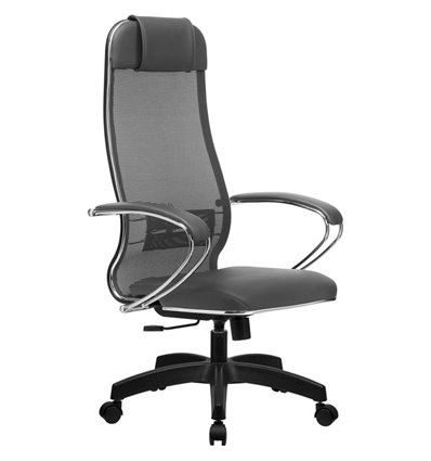 Кресло Метта Комплект 5.1 черный для руководителя, сетка/NewLeather