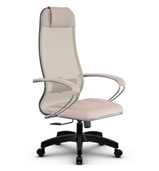 Кресло для руководителя Метта B 1m 5/ K116 (Комплект 5) молочный, сетка/MPES, крестовина пластик фото 1