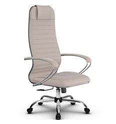 Эргономичное кресло для руководителя Метта B 1m 6K1/K116 (Комплект 6) светло-бежевый, MPES, крестовина хром фото 1