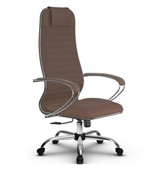 Эргономичное кресло для руководителя Метта B 1m 6K1/K116 (Комплект 6) светло-коричневый, MPES, крестовина хром фото 1