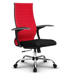 Кресло компьютерное Метта B 2b 19/U158 (Комплект 20) красный, ткань, крестовина хром фото 1