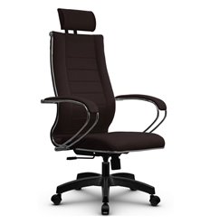 Кресло для руководителя Метта B 2m 34P/K127 (Комплект 33) Pilot темно-коричневый, ткань Bahama, крестовина пластик фото 1