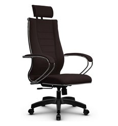 Кресло для руководителя Метта B 2m 34PF/K127 (Комплект 35) Pilot темно-коричневый, ткань Bahama, крестовина пластик фото 1