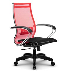 Кресло для руководителя Метта B 2m 9/К131 (Комплект 9) красный, сетка, крестовина пластик фото 1