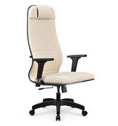 Кресло для руководителя Метта L 1m 38K2/2D молочный, MPES, топ-ган, крестовина пластик фото 1