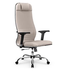 Офисное кресло Метта L 1m 38K2/4D светло-бежевый, MPES, топ-ган, крестовина хром фото 1