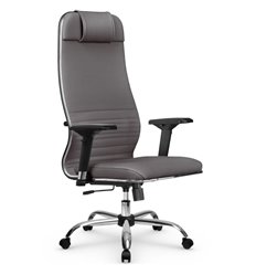 Кресло для руководителя Метта L 1m 38K2/4D серый, MPES, топ-ган, крестовина хром фото 1
