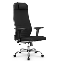 Кресло для руководителя Метта L 1m 38K2/4D черный, MPES, топ-ган, крестовина хром фото 1