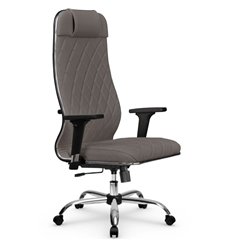 Кресло для руководителя Метта L 1m 40M/2D серый, MPES, топ-ган, крестовина хром фото 1
