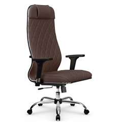 Кресло для руководителя Метта L 1m 40M/2D темно-коричневый, MPES, топ-ган, крестовина хром фото 1
