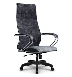 Кресло для руководителя Метта L 1m 42/K118 темно-серый, велюр, топ-ган, крестовина пластик фото 1