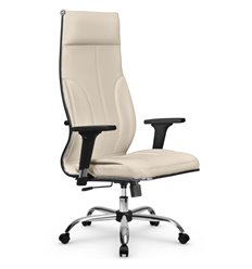 Офисное кресло Метта L 1m 46/2D молочный, MPES, топ-ган, крестовина хром фото 1