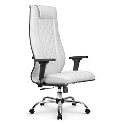 Кресло для руководителя Метта L 1m 50M/2D белый, MPES, топ-ган, крестовина хром фото 1