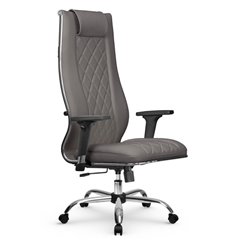 Кресло для руководителя Метта L 1m 50M/2D серый, MPES, топ-ган, крестовина хром фото 1