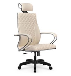 Эргономичное кресло для руководителя Метта L 2c 44C/K116 молочный, MPES, топ-ган, крестовина пластик фото 1