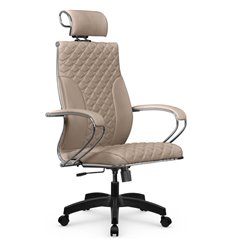Эргономичное кресло для руководителя Метта L 2c 44C/K116 темно-бежевый, MPES, топ-ган, крестовина пластик фото 1