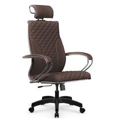 Кресло для руководителя Метта L 2c 44C/K116 темно-коричневый, MPES, топ-ган, крестовина пластик фото 1
