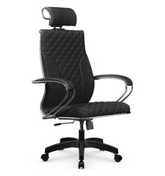 Кресло для руководителя Метта L 2c 44C/K116 черный, MPES, топ-ган, крестовина пластик фото 1