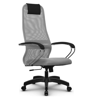 Кресло Метта SU-BK-8 светло-серый для руководителя, сетка/ткань