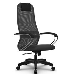 Кресло для руководителя Метта SU-BK-8 (SU-BK131-8) PL темно-серый, сетка/ткань, крестовина пластик фото 1