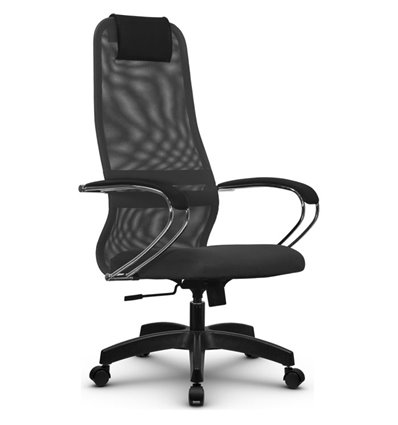 Кресло Метта SU-BK-8 темно-серый для руководителя, сетка/ткань