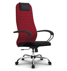 Офисное кресло Метта SU-BP-10 (SU-BK130-10) Ch красный, ткань, крестовина хром фото 1