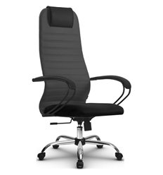 Офисное кресло Метта SU-BP-10 (SU-BK130-10) Ch темно-серый, ткань, крестовина хром фото 1