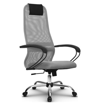 Кресло Метта SU-BP-8 светло-серый для руководителя, сетка/ткань