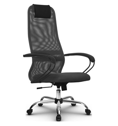 Кресло Метта SU-BP-8 темно-серый для руководителя, сетка/ткань