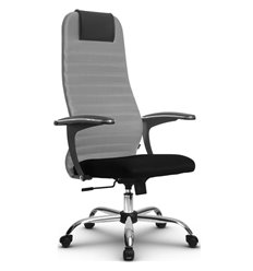 Офисное кресло Метта SU-BU158-10 Ch светло-серый, ткань, крестовина хром фото 1