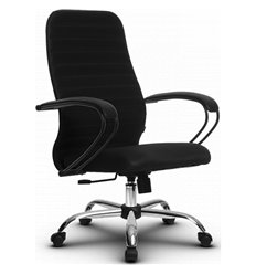 Кресло для руководителя Метта SU-CP-10 (SU-СК130-10) Ch черный, ткань, крестовина пластик, топган фото 1