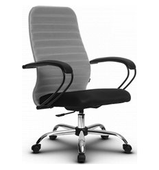 Офисное кресло Метта SU-CP-10P (SU-СК130-10P) Ch светло-серый, ткань, крестовина хром, пиастра фото 1