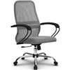 Кресло Метта SU-CP-8 светло-серый для руководителя, сетка/ткань фото 4