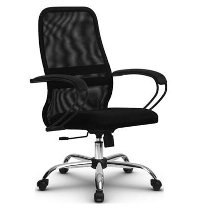 Кресло Метта SU-CP-8 черный для руководителя, сетка/ткань