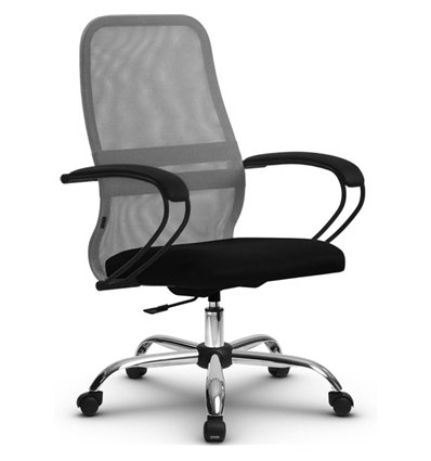Кресло Метта SU-CP-8P светло-серый для руководителя, сетка/ткань