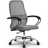 Кресло Метта SU-CP-8P светло-серый для руководителя, сетка/ткань фото 4