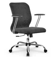 Офисное кресло Метта SU-Mr-4/подл.078/осн.003 темно-серый, велюр фото 1