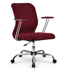 Офисное кресло Метта SU-Mr-4/подл.078/осн.006 красный, велюр фото 1