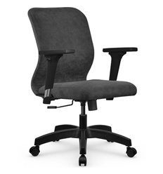 Офисное кресло Метта SU-Mr-4/подл.200/осн.001 темно-серый, велюр фото 1