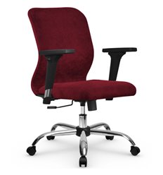 Офисное кресло Метта SU-Mr-4/подл.200/осн.003 красный, велюр фото 1