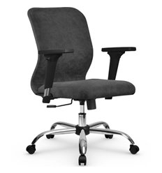 Офисное кресло Метта SU-Mr-4/подл.200/осн.003 темно-серый, велюр фото 1