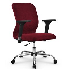 Офисное кресло Метта SU-Mr-4/подл.200/осн.006 красный, велюр фото 1
