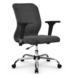 Офисное кресло Метта SU-Mr-4/подл.200/осн.006 темно-серый, велюр фото 1