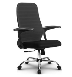 Офисное кресло Метта SU-СU160-10 Ch темно-серый, ткань, крестовина хром, топган фото 1
