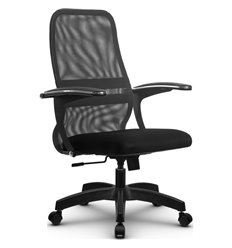 Офисное кресло Метта SU-СU160-8 PL темно-серый, сетка/ткань, крестовина пластик, топган фото 1
