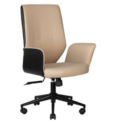 Офисное кресло DOBRIN Maxwell LMR-127B кремово-черный, экокожа фото 1