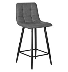 Полубарный стул DOBRIN Olivia LML-8078-1 винтажная антрацитовая экокожа, ножки черные фото 1