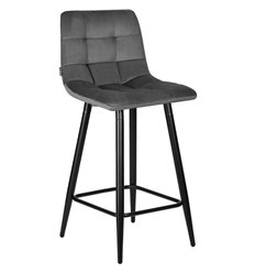 Полубарный стул DOBRIN Olivia LML-8078-1 темно-серый велюр, ножки черные фото 1