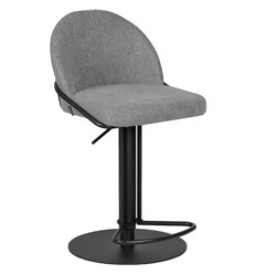 Барный стул DOBRIN Oliver LMN-1620 серая ткань, черное основание фото 1